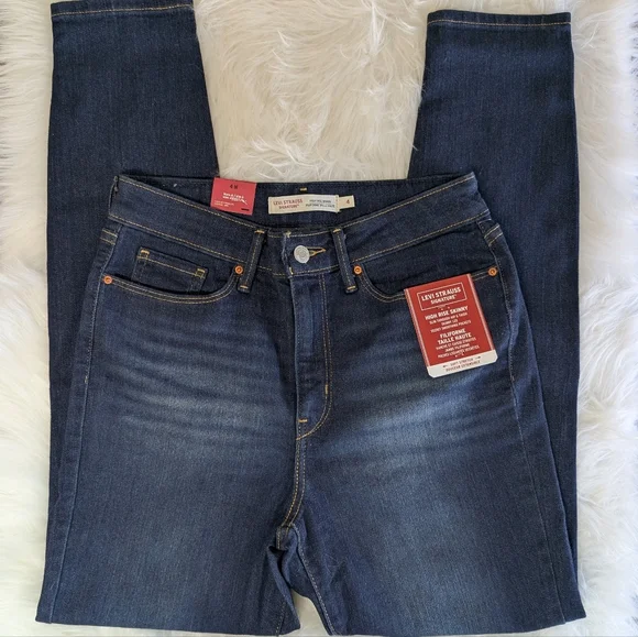 🆕 Levi's Women's Soft Stretch High Waist Skinny Jeans, Classic Dark Wash 27x30 - Picture 3 of 11